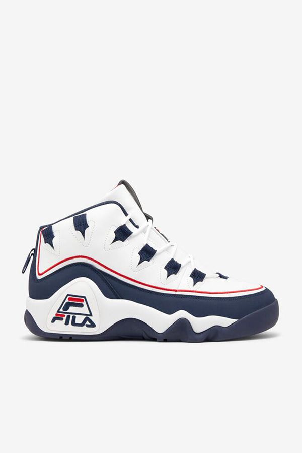 Fila Grant Hill 1 Offset Shoe Men's Sneakers - White/Navy/Red,NZ 97-21689